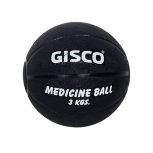 GISCO Superior Grip Rubber Medicine Ball (Black, 3 Kg)
